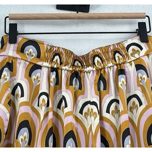 House Of Harlow 1960 Multicolor Wide Leg Satin Deco Print Palazzo Pants Small - Picture 7 of 10